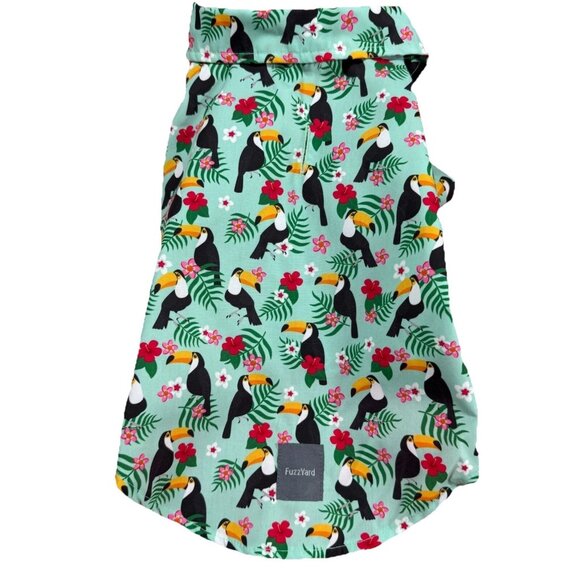 Fuzzyard Tropical Toucan Print Dog Shirt Lightweight Green Size 3 - Picture 5 of 11